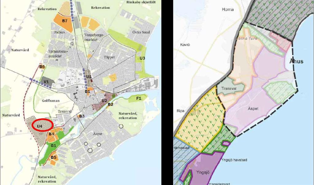 . Kommunala planer Översiktsplan I Översiktsplan för Kristianstad 2013 ligger planområdet inom utvecklingsområde för bostäder och verksamheter på lång sikt (U4). ).