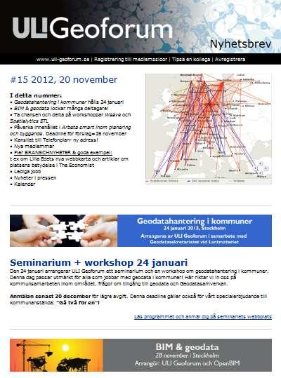 ULI Geoforum Nyhetsbrev Nyhetsbrev till