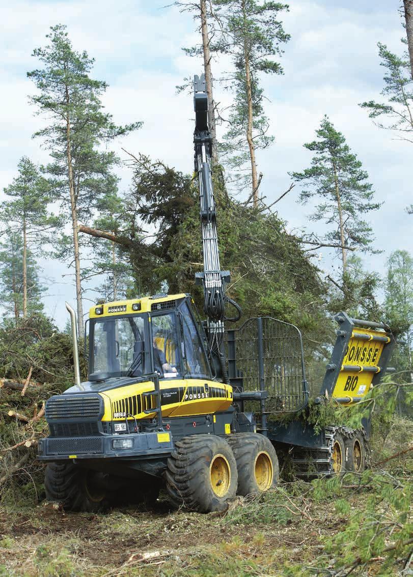 Skotare med flistugg framställer biobränsle av