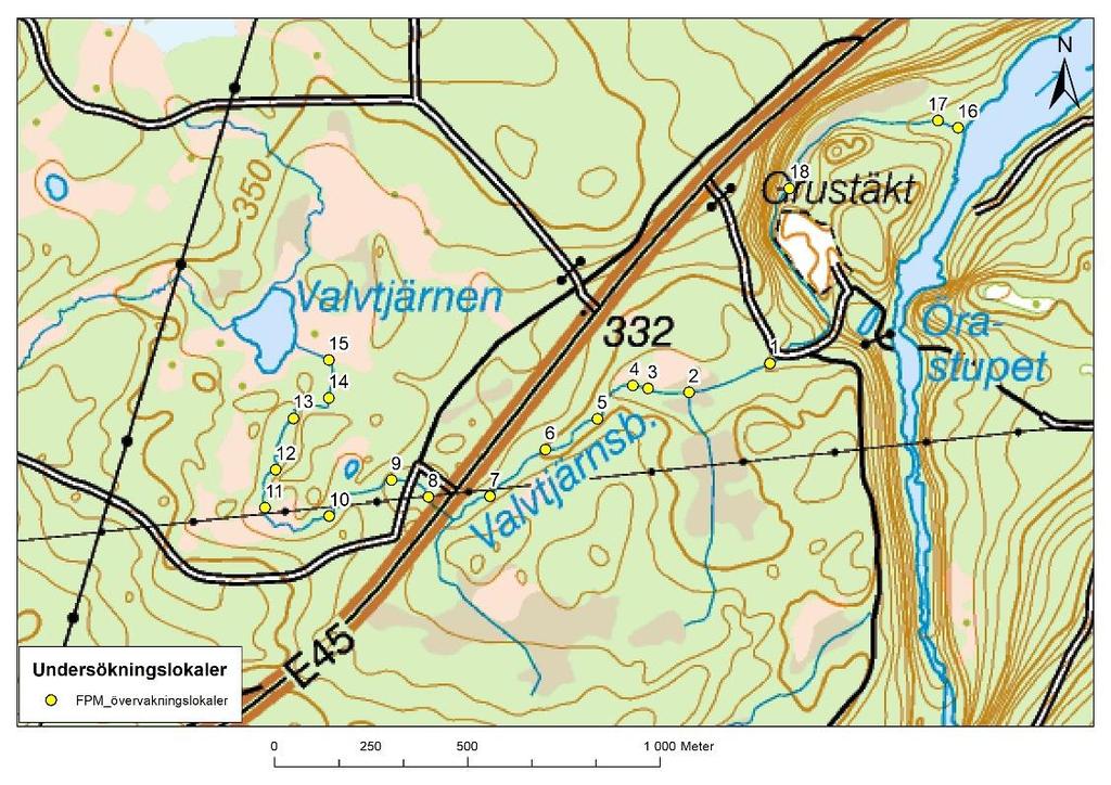 Introduktion Valvtjärnsbäcken i Jämtlands län och Härjedalens kommun är ett litet biflöde till Ljusnan (Figur 1). Bäcken har höga naturvärden då det förekommer flodpärlmussla i bäcken. Figur 1.