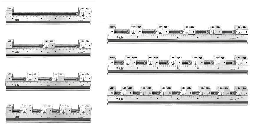 SVF-A Modulskruvstycke Backar för enkel uppspänning RIKTNING SPÄNNKRAFT MAX BREDD PÅ ARBETSSTYCKEN SOM KAN SPÄNNAS Artikel nr 1 st 2 st 3 st 4 st SVF-A-5030 203 71 27 - SVF-A-5040 303 121 60 30