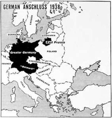 "Ett folk, ett rike, en ledare I mitten av 1930-talet började Hitler göra anspråk på ökat livsrum för det tyska folket. 1936 besattes Rhenlandet av tyska trupper.