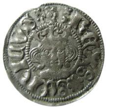 Namn År Johannes 1408-1415 Rolf Komhaer 1415 - (död 1428) Arendt van Bomblen 1419-1429 Heyne van Nadelwik 1435-1464 Tabell 2. Myntmästare i Stockholm 1408-1464 (Jonsson et. al 1995, 289). Fig. 2. Erik av Pommern, Stockholm, örtug typ 1.