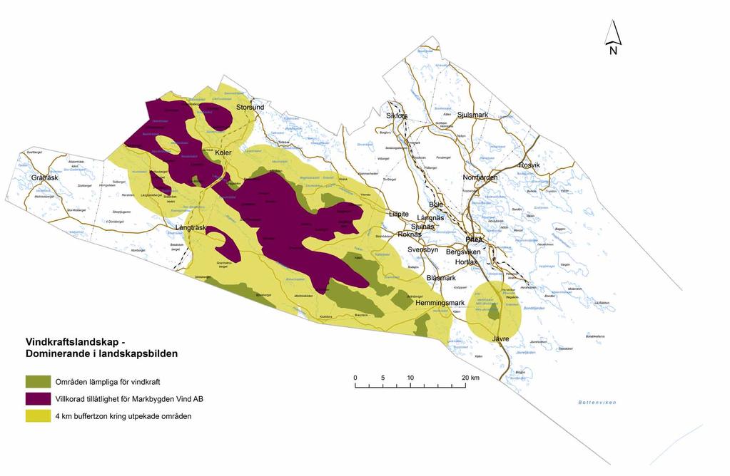5.2. Konsekvenser för landskapsbilden Oavsett lokalisering utgör stora vindkraftverk ett storskaligt inslag i landskapet som är synligt på långt håll.