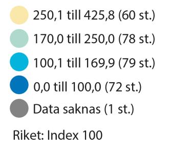 2012 Tillgänglighet till service Andelen som har tillgång till en mataffär varierar mellan 52 och 100 procent Andelen som har tillgång till en vårdcentral varierar mellan 8