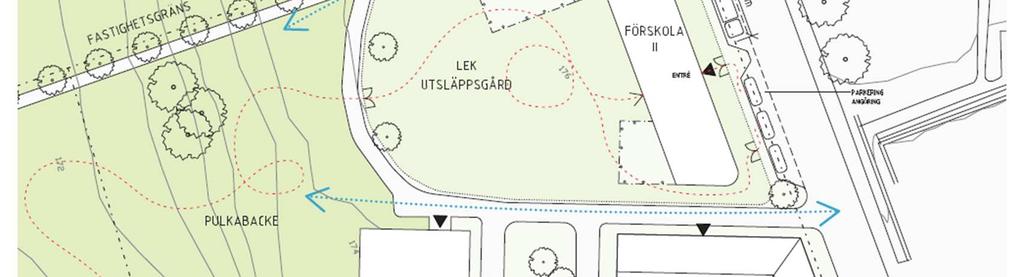Skolan går också mycket väl att ta sig till med cykel och kollektivtrafik som finns i anslutning till byggnaden. Enligt Boverkets skrift Gör plats för barn och unga!