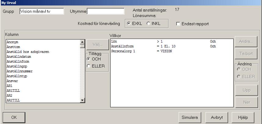 Du klickar på Urval - Grupp i menyraden och får upp nedanstående bild. Markera den grupp du vill kopiera. Klicka på Kopiera. Nytt namn måste anges för den nya gruppen.