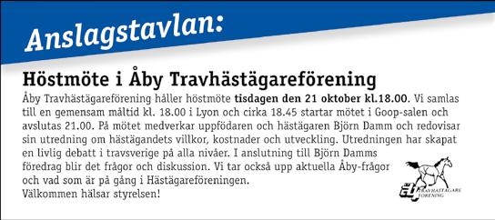 500 Tot: 32 2-1-3 Nina Rigas e Meadow Gallant Johansson P T Ax 25/8-3 3/ 2140 3 16,7 a 145 10 Uppf: Riddarhällans Bär AB, Älvsbyn Andersson M J Mp 8/9-6 7/ 2640 0 19,9 g 697 30 1 Äg: Rehn Kenneth,
