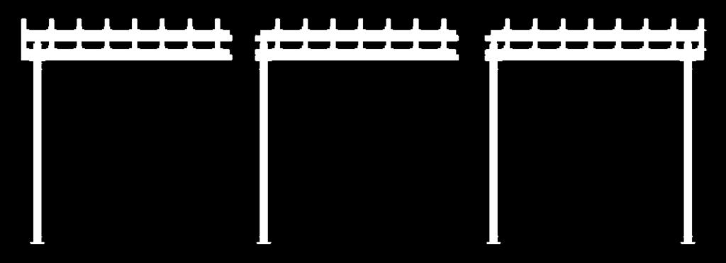 etaljer påbyggnadssektion: Skruvspecifikation påbyggnadssektion: 7st pergolabommar 120x45mm 1st överliggare 120xmm 2st äverliggare _a (påbygg) 120xmm 16st franska träskruv Ø8x45mm galvade 16st