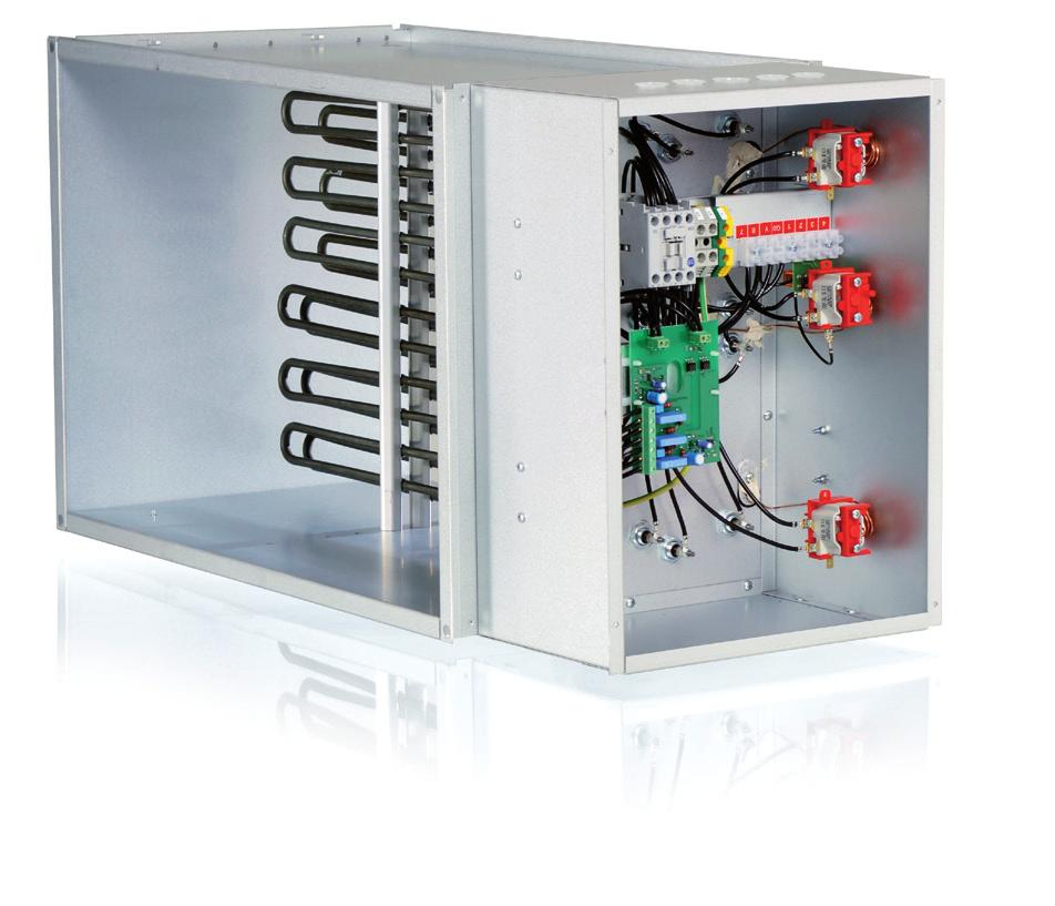MED INBYGGD STYRUTRUSTNING FÖR EXTERN STYRSIGNAL 0...10V VFL, VFLPG, VTL och VRA Elektriska rektangulära kanalvärmare med inbyggd styrutrustning för extern styrsignal 0.