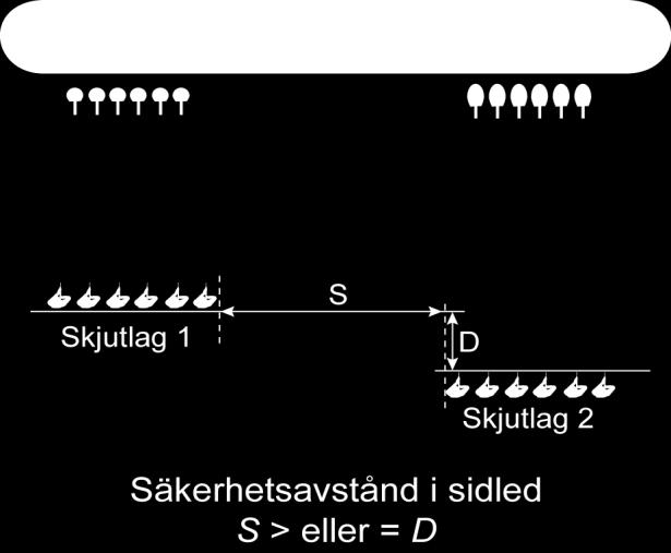 Skyddsglasögon ska bäras av skytt, provledare och andra som befinner sig på kortare avstånd än 30 m från målet. 2.5 