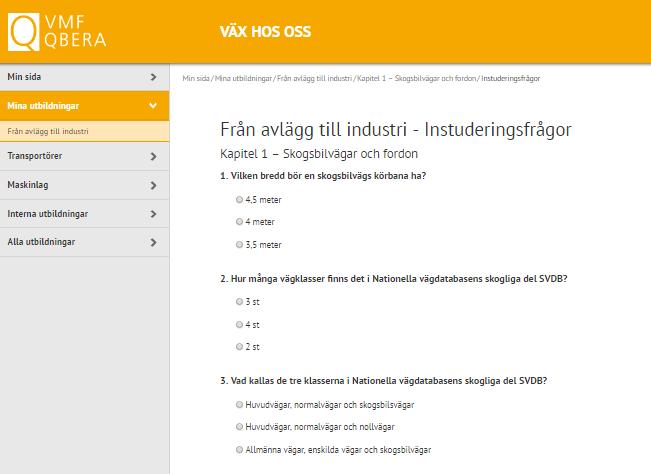 Denna del ska finnas tillgänglig via VMF Qberas utbildningssajt på webben. Figur 4.1.