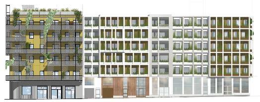 Planbeskrivning Nya Gatan, stadshusområdet 16 (47) Fasad mot söder (lokalgata) Bild: Urban Design och Kirsh + Dereka
