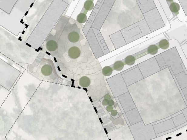 Planbeskrivning Nya Gatan, stadshusområdet 22 (47) Mindre byggnader på bostadsgårdar På kvarterens bostadsgårdar medges, genom planbestämmelsen e 1, att mindre byggnader såsom växthus, förråd eller