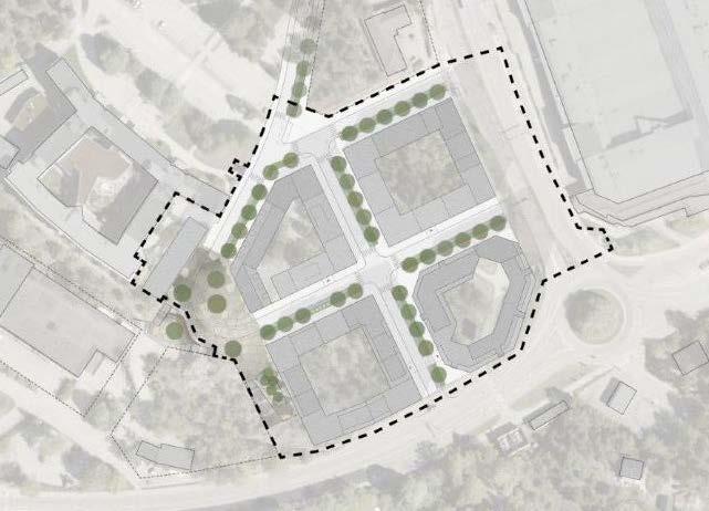 Planbeskrivning Nya Gatan, stadshusområdet 24 (47) Gröna stråk uppfyller tillgänglighetskraven, gult stråk är något för brant för att klara full tillgänglighet, röda markeringar visar det krävs