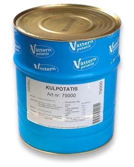 Ingredienser Kokt, skalad potatis, vatten,   Tärnad potatis används direkt till rätter som potatissallad, skånsk