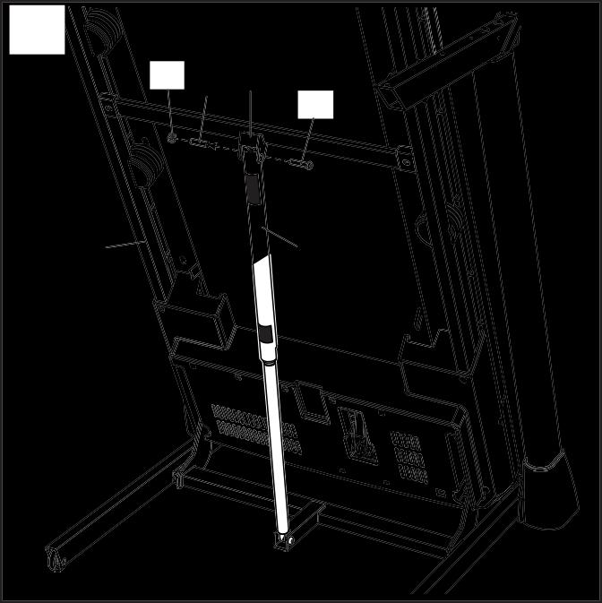 Detta skjuter ut en distansbricka (l) från förvaringslåset; denna kan kastas. I 38 3 56 53 Dra åt en 5/6"-mutter () på 5/6" x /4"- skruven (3).