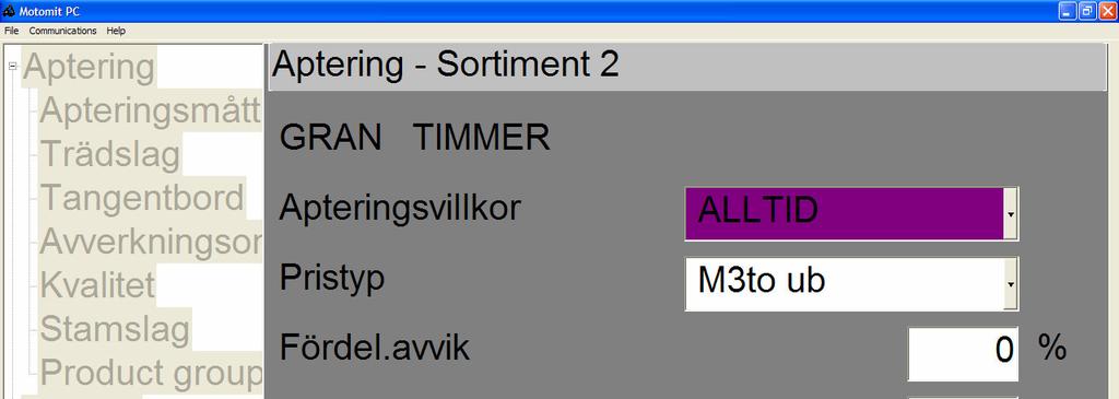 1.3 Begränsning Inställningar och matrisvärden kan ändras även om avverkningen påbörjats.