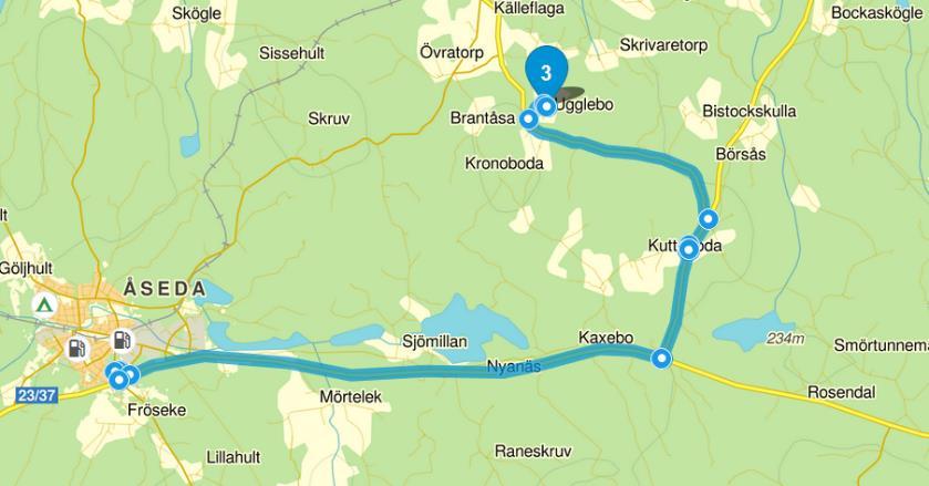 Skogsgård Åseda 82 ha Vägbeskrivning Från Åseda kör (väg 37) mot Oskarshamn. Efter ca 8 km sväng Vänster mot Vetlanda (väg 125).