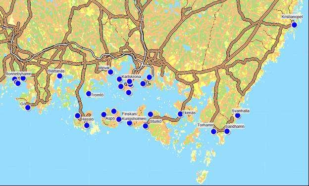 Bild 7: Översiktskarta hamnområden 6.8 Förmåga Räddningstjänsten avser att skaffa Räddningstjänsten har identifierat ett antal områden där förmågan kan utvecklas.