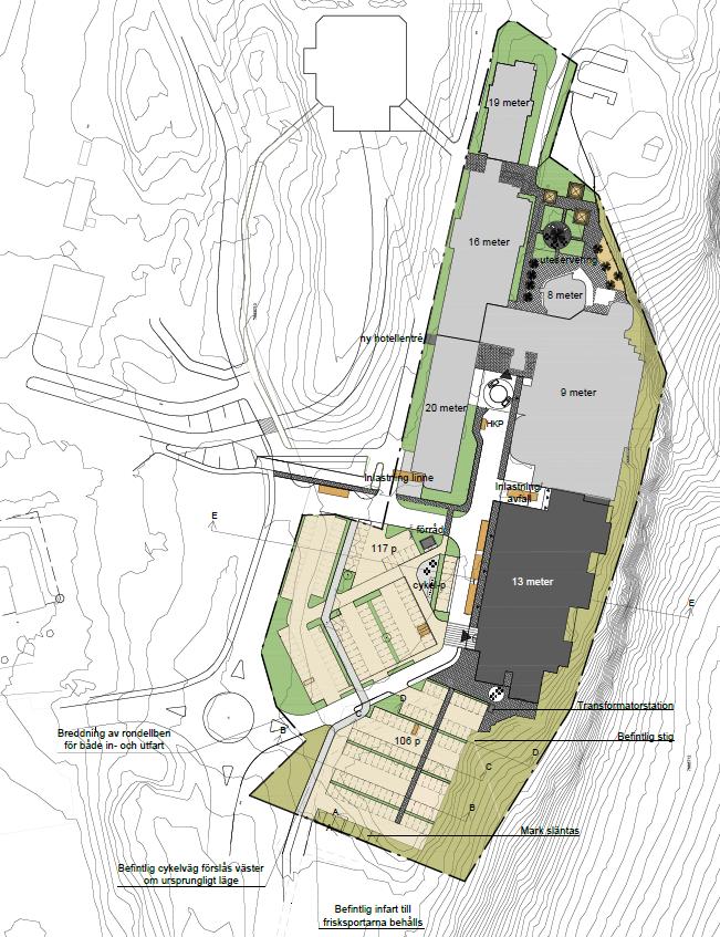 26 TRAFIKUTREDNING, DETALJPLAN BILLINGEHUS 1 OCH BILLINGEHUS 2, SKÖVDE KOMMUN Figur 9 Trafikförslag Billingehus 1 (Illustration Billingehus 1, Krook & Tjäder 2018-02-13) Dimensionerande