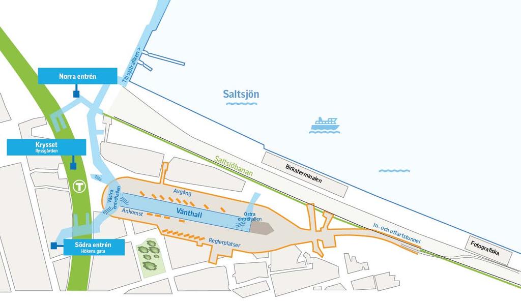 3(6) Investeringsprojekt TJÄNSTEUTLÅTANDE 217-12-2 Ärende SL 213-1569 Infosäkerhetsklass K1 (Öppen) slutstationen för Saltsjöbanan, nya hållplatser för innerstadsbussarna och ny terminal för