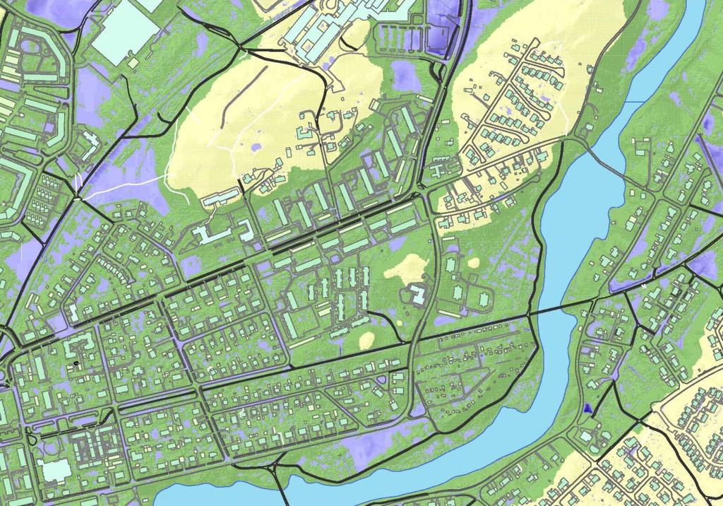 SKYFALLSKARTERING Ljungby kommun har tillsammans med övriga kommuner i länet beställt en skyfallskartering som visar var lågpunkterna ligger där vatten vid skyfall kan samlas.