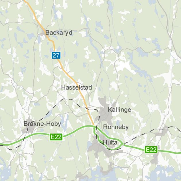 Mötesfri väg Väg 27, Backaryd Hallabro Väg 27 Backaryd Vad? 7,2 km mötesfri landsväg Varför?