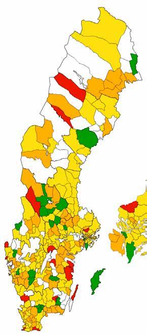 2. Kärl- och säckavfall Kartan visar mängd kärl- och säckavfall per invånare (justerat invånarantal).