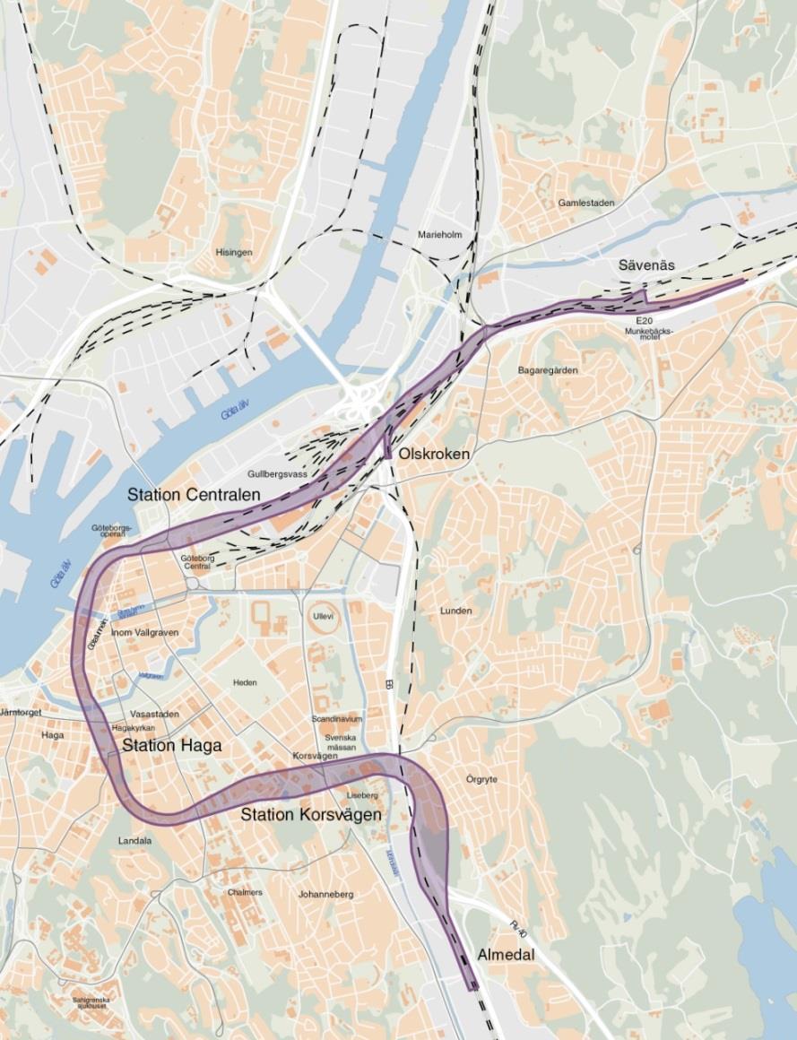 1 Bakgrund Olskroken planskildhet och Västlänken är två järnvägsprojekt i Göteborg. Projekten har olika finansiering och drivs inom Trafikverket som två projekt.