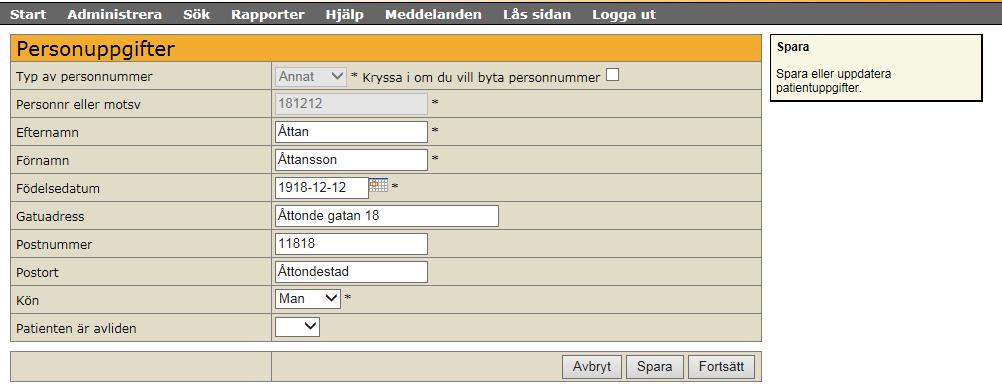 Efter inloggning visas Startsidan. Där finns även listorna Aktuella personer på enheten, Att åtgärda samt Nya uppföljningar.