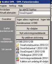 Vårdplan - Avisera Bild (4). Klicka på Ny Vårdplan. Förvalt är de senast valda parter.