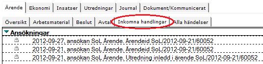 Bild 15 - Bifoga ansökan till pågående/befintligt ärende I dialogen som öppnas väljer man det ärende ansökan ska bifogas till.