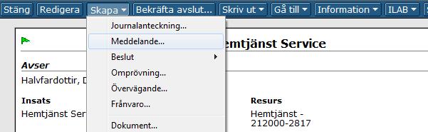 Handledning Myndighet SoL/LSS 34 Klicka på knappen Öppna dokumentlänk. Då kommer dokumentet som meddelandet skickats från att visas.