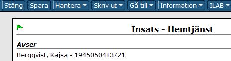 Bild 65 - Flaggning av insats Skriv in ett Flaggningsmeddelande. Detta meddelande kommer visas när flaggningen raderas.