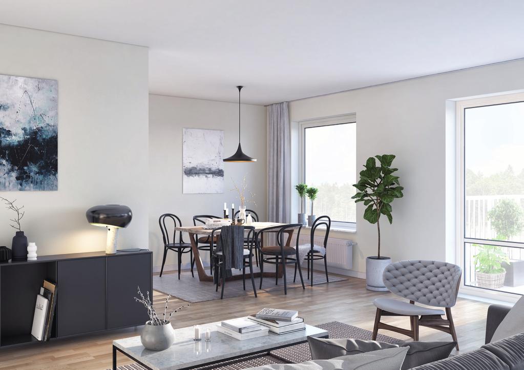 KÖK INREDNING Ett personligt hem Lägenheterna i Tollare har en ljus, tidlös och hög originalstandard.