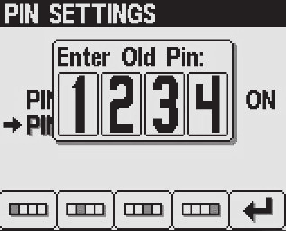 3. Tryck på knapparna 1 4 för att ange din PIN-kod. När du har angivit PIN-koden trycker du på knapp 5 (Figur 24). Obs: Siffran ökar varje gång du trycker på respektive knapp när du anger PIN-koden.