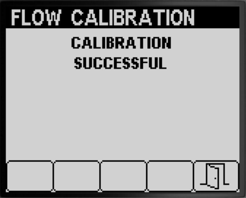 Figur 55 g192866 Ett meddelande som informerar om att flödeskalibreringen inte har genomförts (Figur 56). Figur 53 g192853 2. Tryck på knapp 2 för att starta kalibreringsberäkningen (Figur 53).
