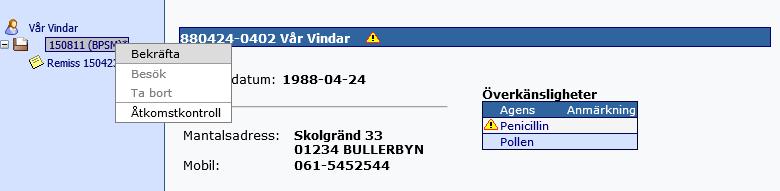 4.2 Registrera graviditet när patienten finns inskriven i Obstetrix När patienten finns inskriven i Obstetrix MVC- och/eller Obstetrix Förl/BB modul måste
