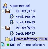Ulmappar med BP-datum inom 60 dagar från varandra förutsätts tillhöra samma graviditet. För att en sammanfattningsnod ska visas måste det finnas minst två synliga Ultraljudsmappar för graviditeten.