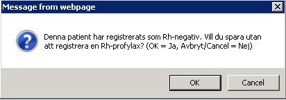 Validering vid provtagning på Rh-negativa kvinnor På gravida vilka blivit registrerade som Rh-negativa i Obstetrix/UL och till vilka man utför en