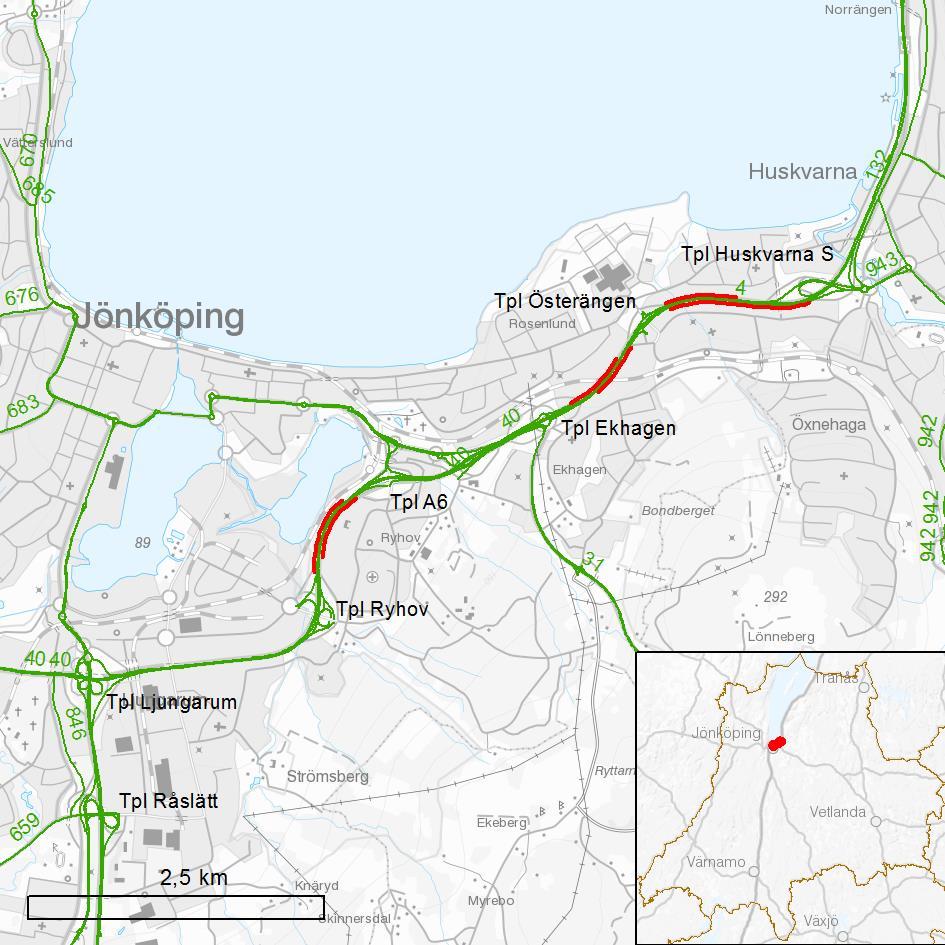1. Beskrivning av åtgärden Ärendenummer; Objektnummer: TRV 216/59617, VSY181 E4 Genom Jönköping, additionskörfält, VSY181 Nuläge och brister: E4 och rv 4 är mycket viktiga nationella vägar som