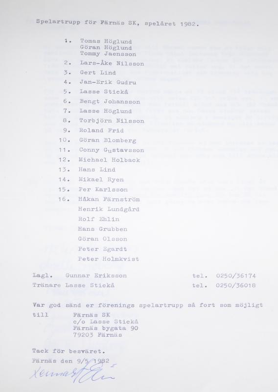 Utmärkelser från Dalarnas Fotbollförbund. Färnäs Sportklubb hade sitt 50 års jubileum detta år, mycket har hänt under dessa år från starten 1932, den 27 november.