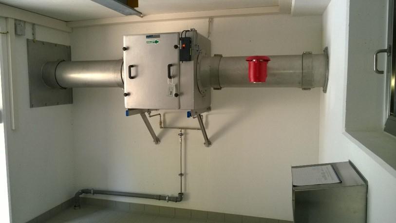 Reservoarer - Filter Kondensvatten avleds via brutet system Bilder från Huber Filter med demonterad front Filtrering av tilluft