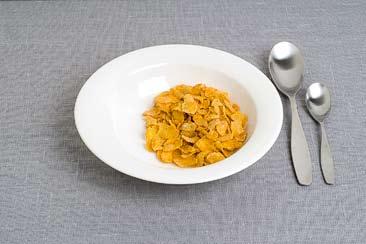 Frukostflingor Bildserien kan användas för att portionsbestämma: Müsli, t ex basmüsli, müsli med frukt eller bär Flingblandningar, t ex Start eller Crunchy Flingor, t ex Bran flakes, Corn flakes,