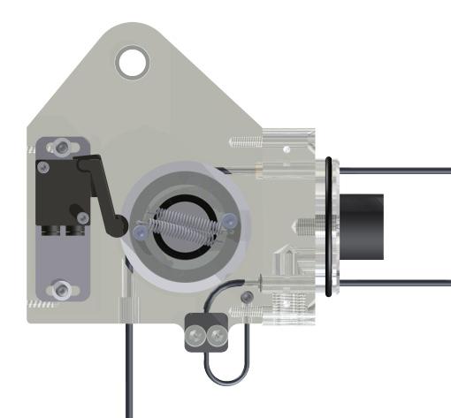 Vajerlåsets skruvar ska vara anoljade och spännas växelvis med 10 Nm + 1/8 varv. 10. Kontrollera att givaren ligger precis utanför centrifugalvikterna på främre brythjul, utan att vara i kontakt (H).