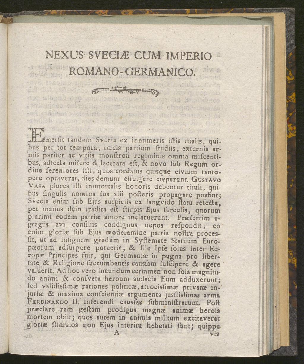 NEXUS SVECIjE CUM IMPERIO ROMANO-GERMANICO.
