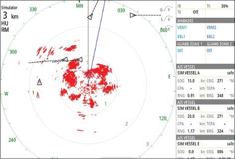 AIS-mål kan visas som överlagringar på radar och sjökortsbilder, så den här funktionen är ett viktigt verktyg för att kunna färdas säkert och undvika kollisioner.