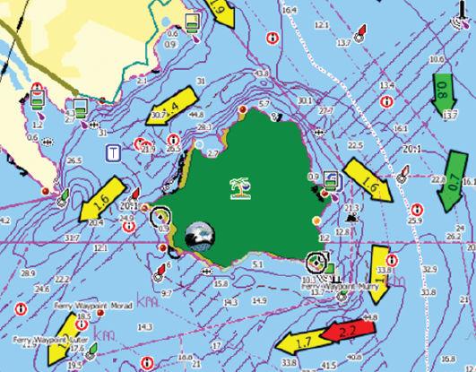 C-MAP-sjökort Orientering, Framförhållning, 3D och ändra
