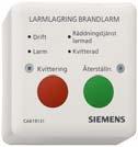 Larmlagringstablå CAB19131 Larmvisningen i brandlarmcentralen kan användas om placeringen är sådan att den lokala insatsgruppen snabbt kan avläsa larmet där.